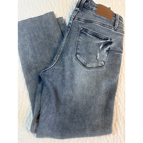 Judy Blue Jeans Women's 3/26 Washed Blue Stretch Denim‎ Slim Fit Distressed - Picture 2 of 16